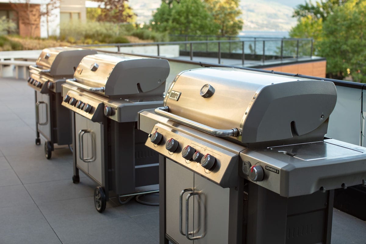 Three Stainless Steel Weber BBQs at The Shore Kelowna Vacation rental