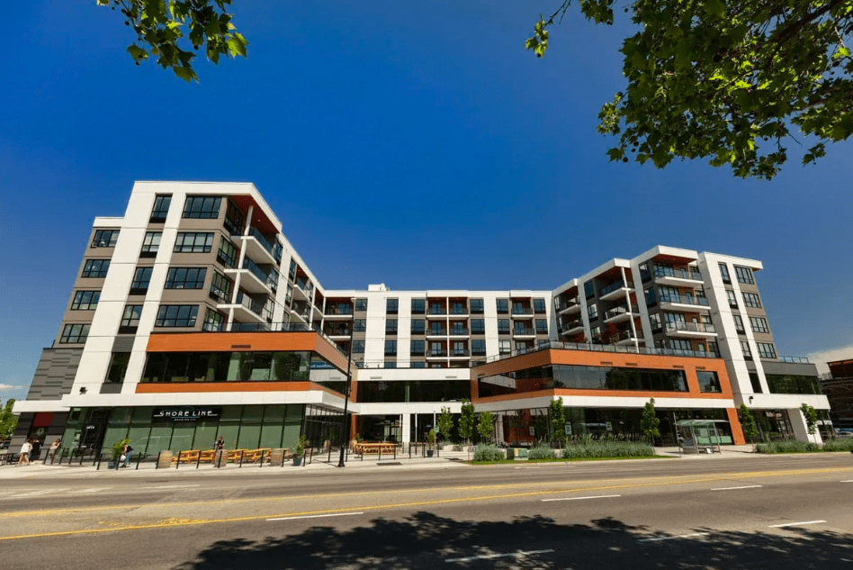 The Shore Kelowna hotel accommodations with Shoreline Brewing on the ground floor