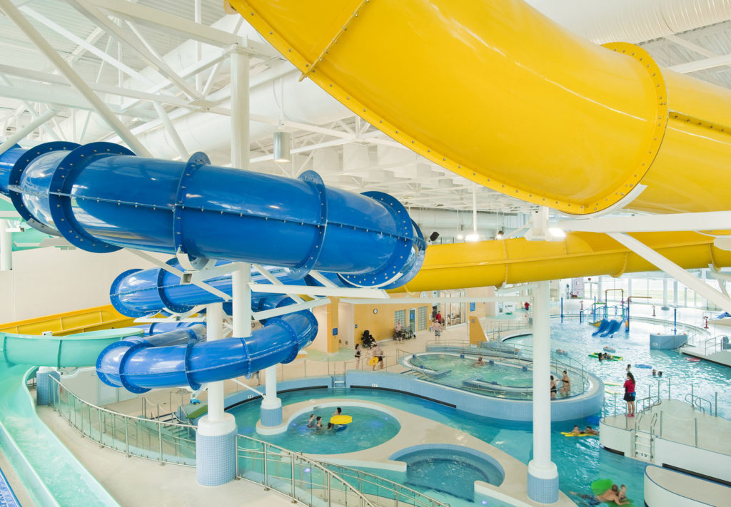 H2O Adventure + Fitness Centre water slides and lazy river